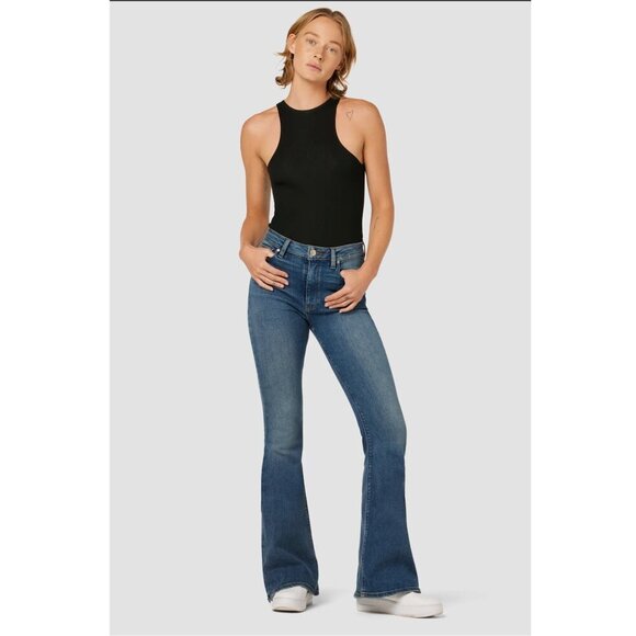 Hudson Holly Flare Jeans NEW NWOT 27 Denim Medium Wash High Rise Short - Picture 1 of 9